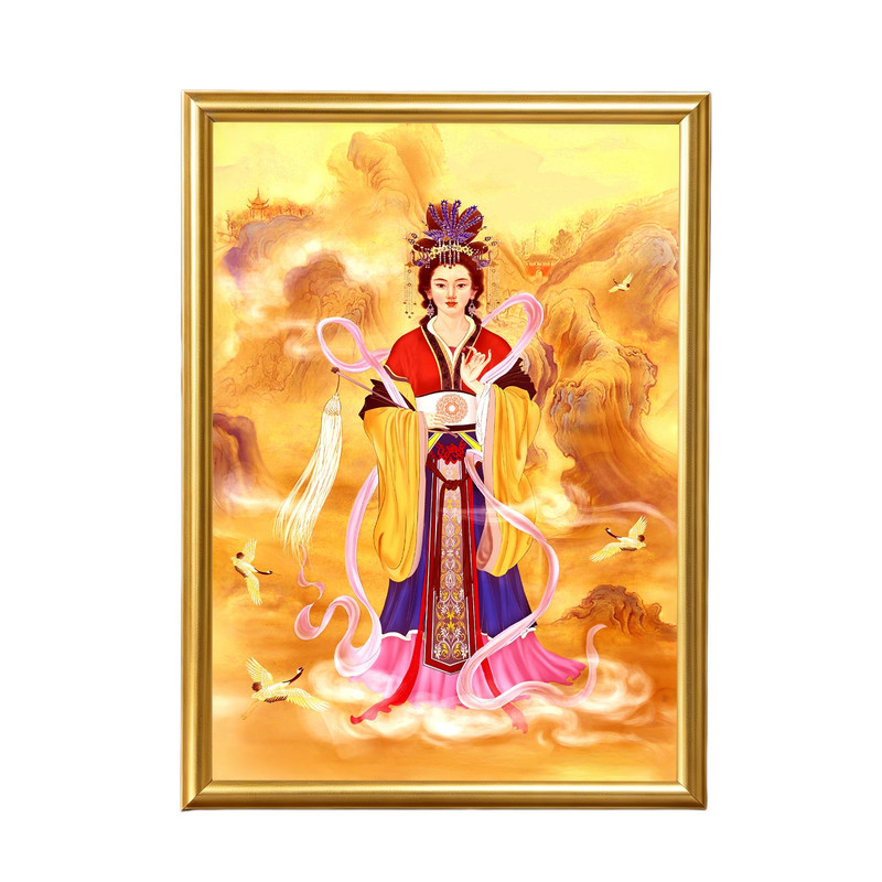碧霞元君泰山娘娘佛像相框画框摆件玄关桌面供奉摆台挂画照片定制