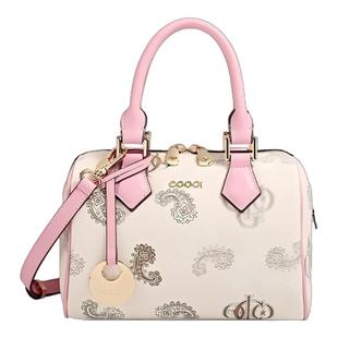 COOGI新款女包波士顿枕头包轻奢高级老花手提单肩斜挎包保龄球包