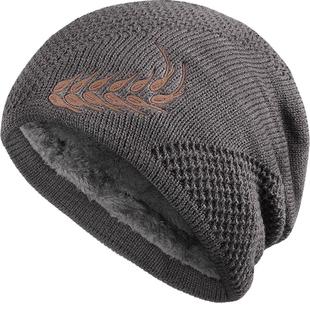 贝克汉姆毛线帽男冬季防寒针织帽加绒加厚保暖棉帽骑行防风套头帽