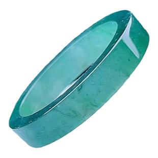 冰蓝起光方戒天然A货翡翠平口戒指特色钢光感强直边平面指环戒圈