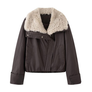 ariosee艾诺丝槿官方旗舰店正品2025冬新款羊毛领羽绒服AR004163