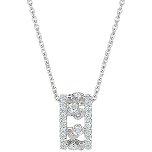 [新年礼物]De Beers 戴比尔斯 Dewdrop露珠18K白金钻石项链