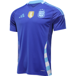 阿迪达斯足球服阿根廷国家队客场球衣美洲杯球衣短袖T恤透气排汗