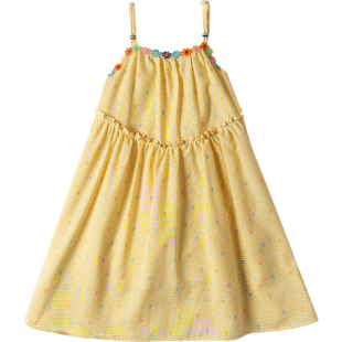 栀了成长记童装女童度假田园风吊带裙夏季儿童甜美裙子洋气连衣裙
