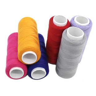 手缝纫机线家用粉红浅卡其米白色细彩色402涤纶深咖啡修补针线包