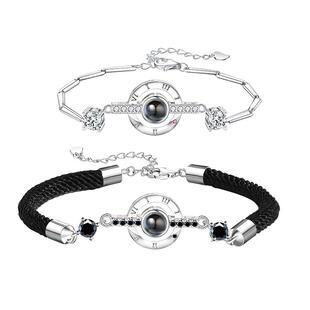 纯银情侣手链一对情侣款love投影照片网红手绳2025新款520送男友