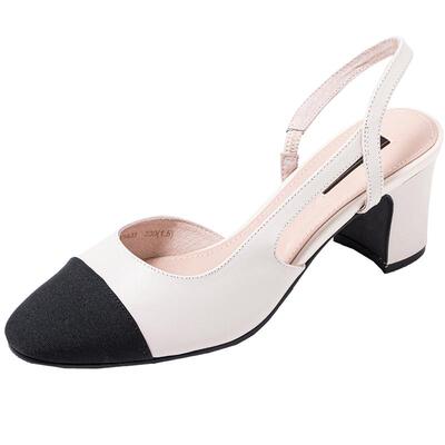 康莉春夏季粗跟包头凉鞋