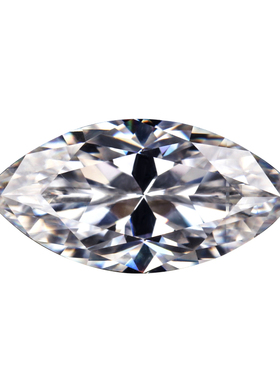 马眼莫桑石八心八箭橄榄形裸钻