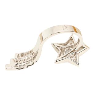 吾爱超闪纯银莫桑石五角星开口戒指彗星微镶锆石可调节气质白富美