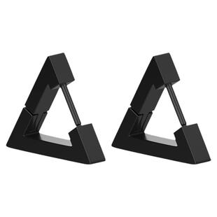 钛钢耳环男生个性简约三角形嘻哈耳钉日韩街头创意穿孔耳圈饰品