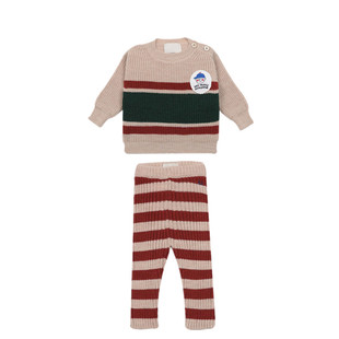 西班牙BC同款20AW男女宝宝针织毛衣开衫裤子中小儿童秋冬外套装