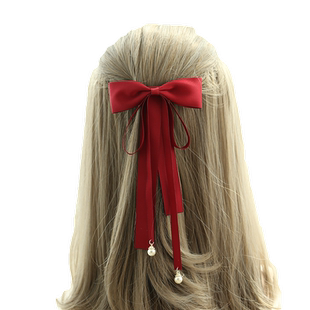 发饰仙女 森系 超仙边夹发绳弹簧夹日韩气质清新蝴蝶结发夹发卡