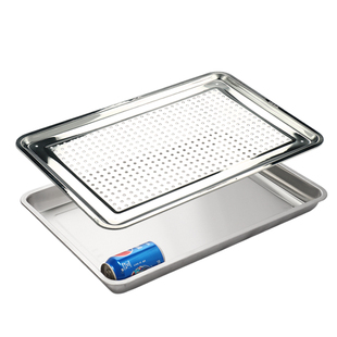 304不锈钢托盘干泡茶台潮汕功夫茶具方漏盘蒸饭柜盘小型茶盘一体