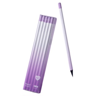 得力纽赛刻字六角杆铅笔免费雕刻学生用不易断高颜值紫色香味石墨无铅毒书写2b黑色儿童铅笔