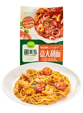 圃美多番茄海鲜意大利面儿童意面套装海鲜酱意大利面条速食580g