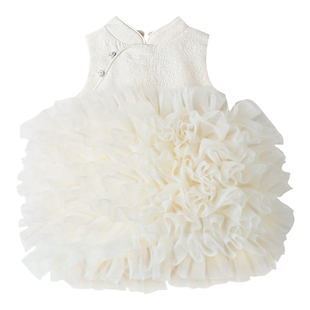 木本尚女童公主裙超仙洋气宝宝连衣裙生日礼服表演服重工裙子百天