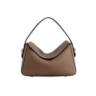 DILAKS迪莱克丝头层牛皮枕头包流浪包女磁扣开合手提包通勤斜挎包