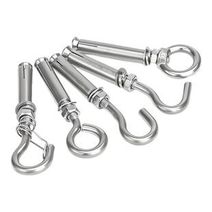 304不锈钢挂钩膨胀螺丝带环吊勾吊环加长拉爆膨胀螺栓M6M8M10M12