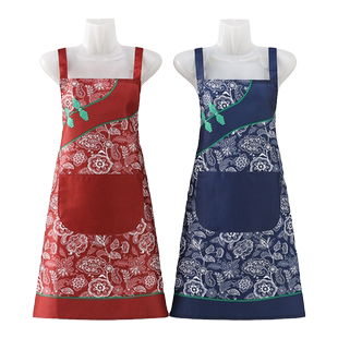 防水防油民族风围裙女中式火锅店饭店农家乐服务员围兜餐饮工作服