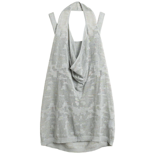 322WORKHOUSE镂空荡领挂脖背心女士2025新款夏季薄款无袖上衣B727