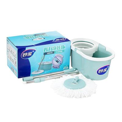 妙洁旋转拖把手压式加粗不锈钢杆