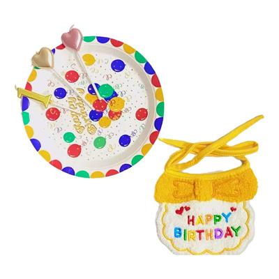 宠物小狗猫咪狗狗生日装扮围巾围兜字母帽子数字蜡烛生日插件饰品