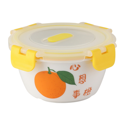 微波炉专用潮州饭盒陶瓷圆形保鲜