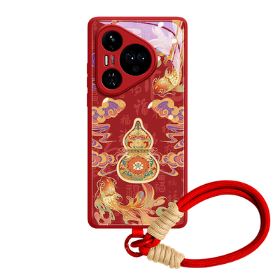 【好运锦鲤】复古福禄挂绳玻璃壳