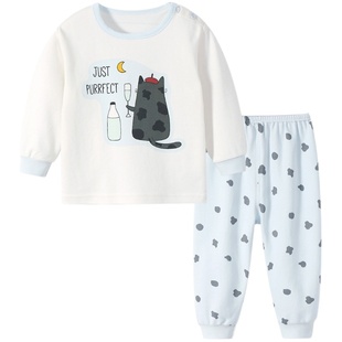 婴儿纯棉保暖内衣套装男童女秋衣秋裤儿童棉毛衫宝宝秋装秋冬全棉