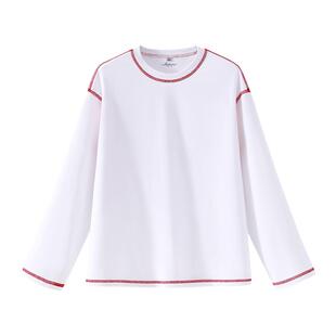 班尼路休闲宽松长袖T恤女2026春季新款韩版时尚减龄学生百搭上衣Q