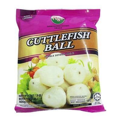 FIGO墨鱼丸子清真原装进口火锅食材纯真墨鱼涮锅关东煮400g