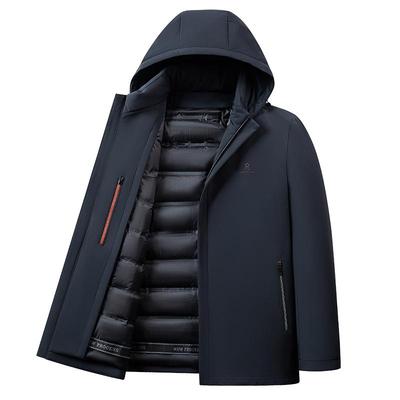 梦特娇鹅绒羽绒服可拆卸连帽外套