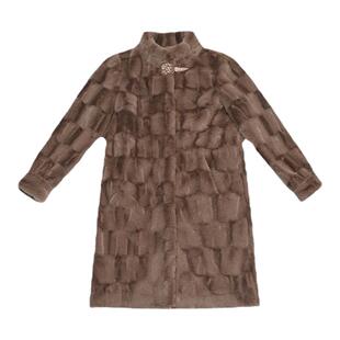 杨小妖海宁拉贡中长款韩版大衣高档贵妃貂皮草外套女2024冬季新款