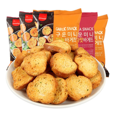 韩国进口Samlip酥脆蒜香面包干