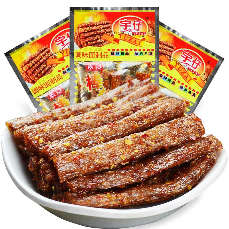宇仔棒棒鸡素食辣条安徽特产80后怀旧零食品休闲辣豆干大刀肉包邮