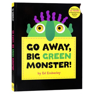 走开大绿怪Go Away, Big Green Monster 绿色大怪物 英文原版绘本 吴敏兰廖彩杏 儿童英语读物 想象力培养早教启蒙洞洞面具书 精装