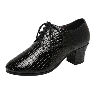 成人四季中跟真皮跳舞鞋水兵舞鞋女粗跟软底广场舞女鞋交际舞蹈鞋