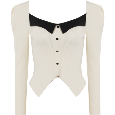 复古短款修身版型套头针织衫