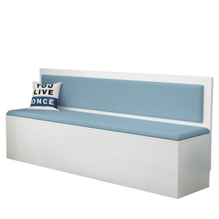 实木卡座家用复古风储物柜餐厅靠墙软包卡座商场奶茶店沙发凳