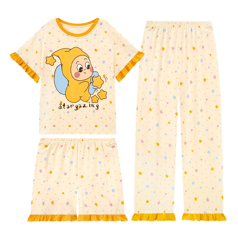 女款夏季可爱宽松纯棉短袖家居服