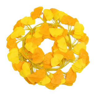 仿真银杏叶黄色假树叶子假花藤条缠绕水管道装饰塑料花绿植物藤蔓