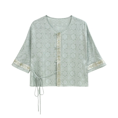 JKJS人丝花萝新中式上衣衬衫