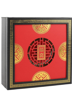 红色燕窝空盒礼盒包装盒透明盒子