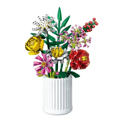 高颜值积木花束益智拼装
