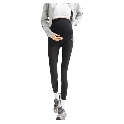 曼娜莎孕期打底裤春夏季薄款提臀鲨鱼孕妇托腹裤抗起球高弹瑜伽裤