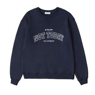 ADoOr NOT TODAY美式复古街头卫衣套头长袖圆领刺绣休闲秋冬