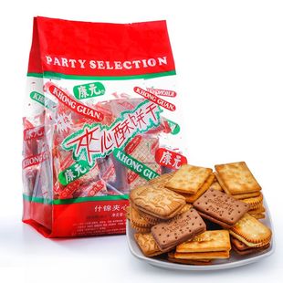 康元老式夹心饼干多口味香橙味柠檬味什锦独立小包装解馋小零食