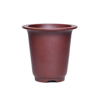 清香阁紫砂 手工仿古金钟盆 桌面春兰建兰花盆 室内花卉素面紫砂