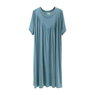 猫人莫代尔睡裙女春夏款2026年新款大码胖mm200斤睡衣连衣裙宽松