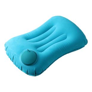 按压充气枕头飞机高铁长途坐车护腰靠垫户外旅行露营折叠便携枕头